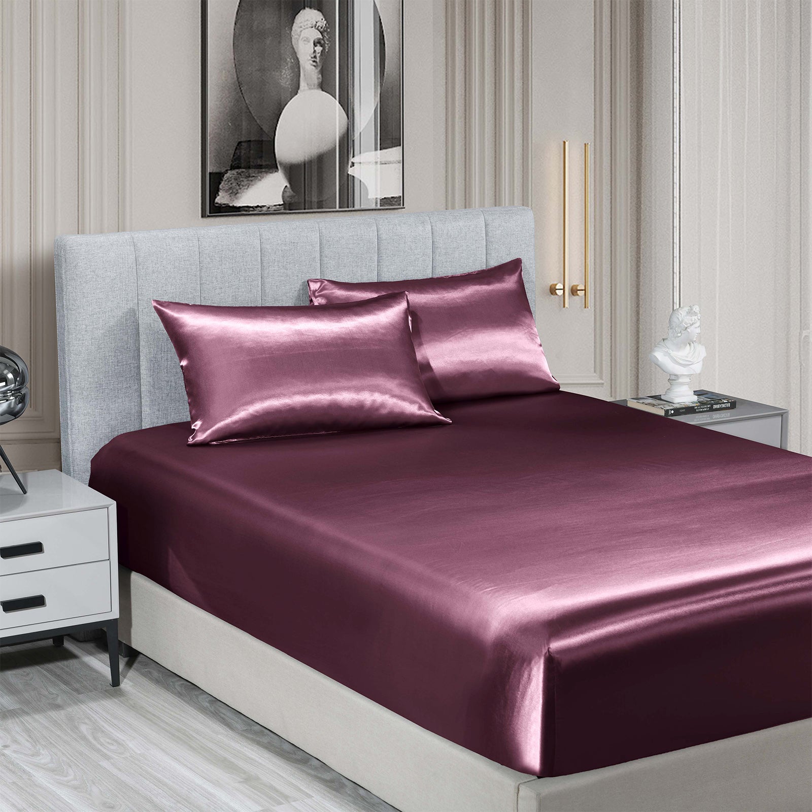 AuraLoom - Satin Bedsheet Set