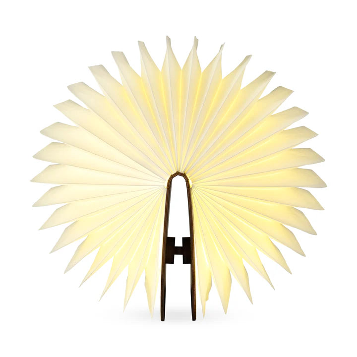 Decorative lamp with a starburst design on a white background